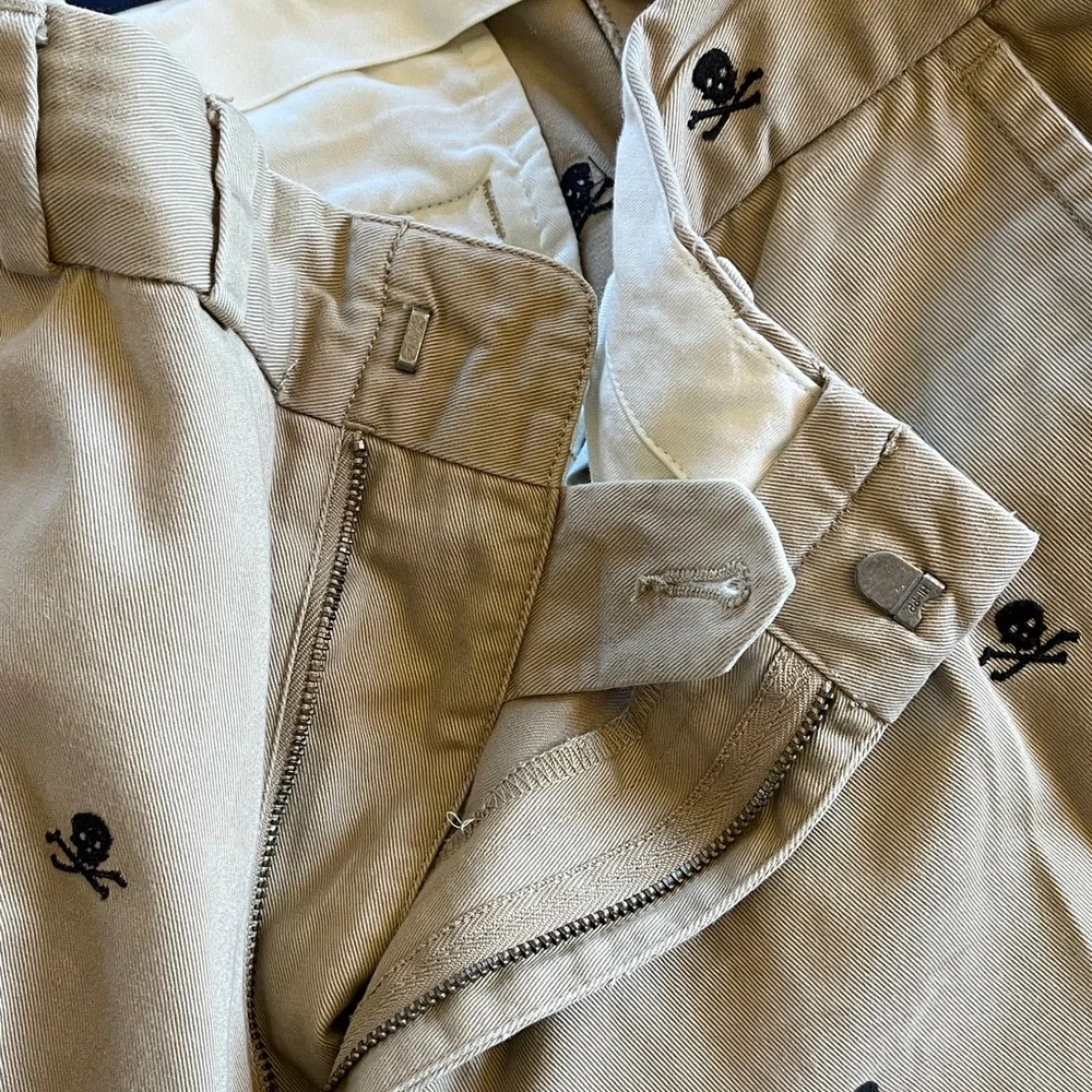 VTG Rugby Skull Print Chinos - Picture 6 of 7